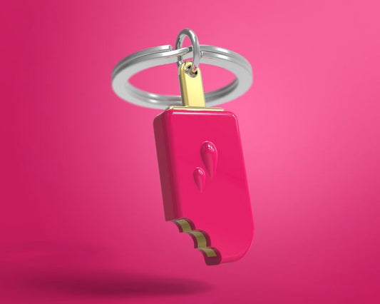 Porte clés Glace Fraise Meta[l]morphose | Boutique d'objets cadeaux designs CoolDesign.fr