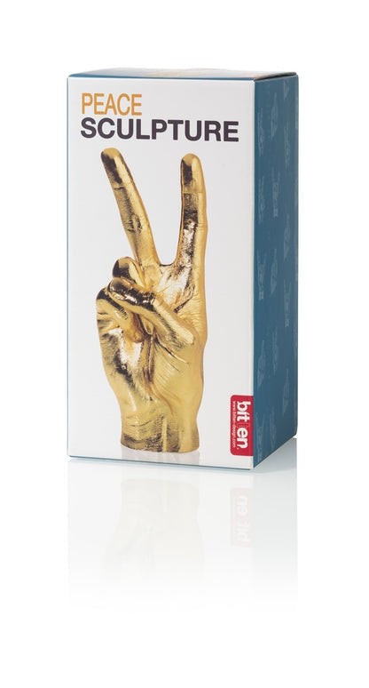 Hand Peace Sculpture - Gold