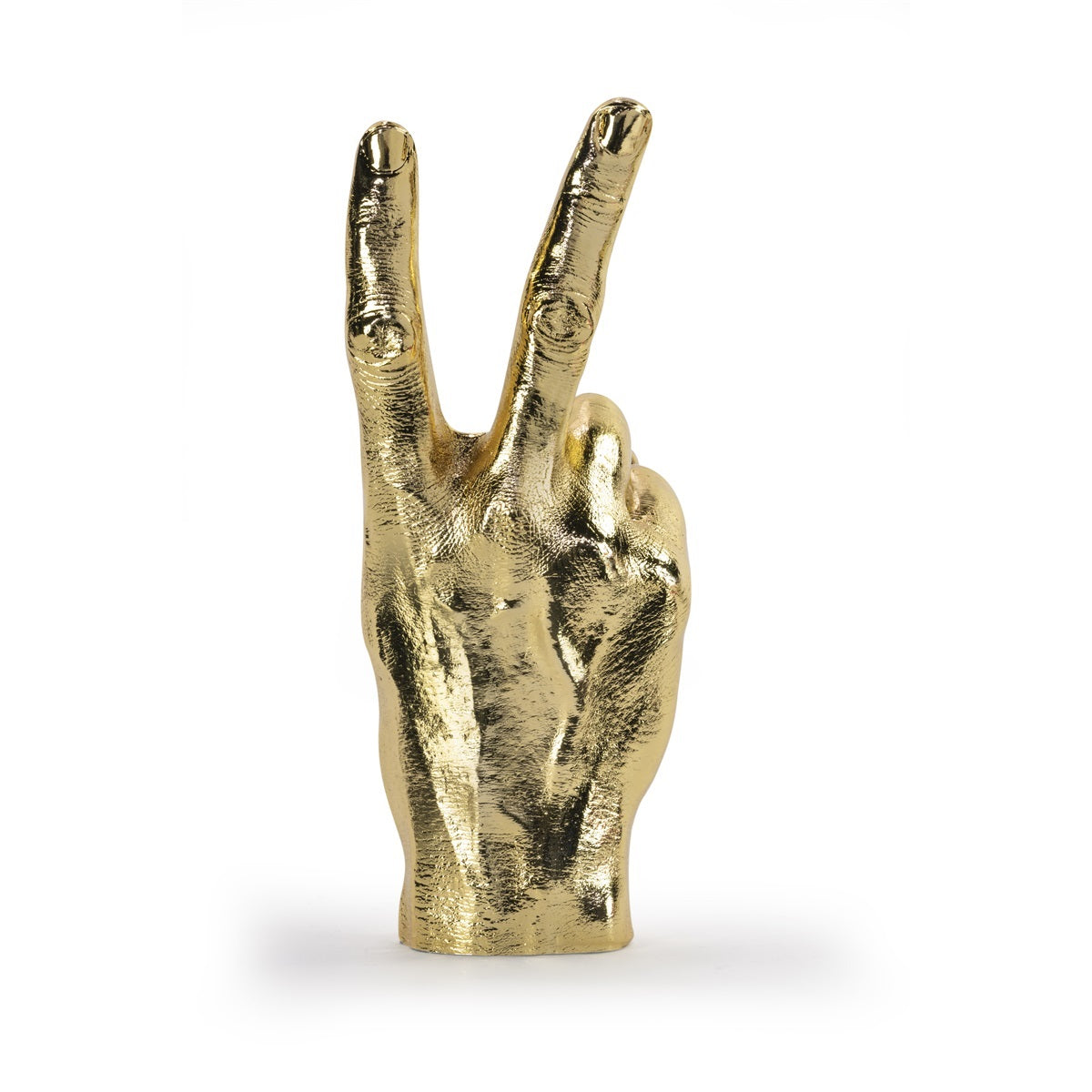 Hand Peace Sculpture - Gold