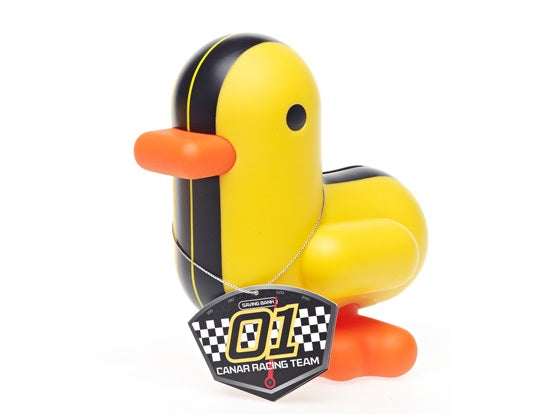 Tirelire Canard Jaune Racer Canar | Tirelires design canard couleur fun